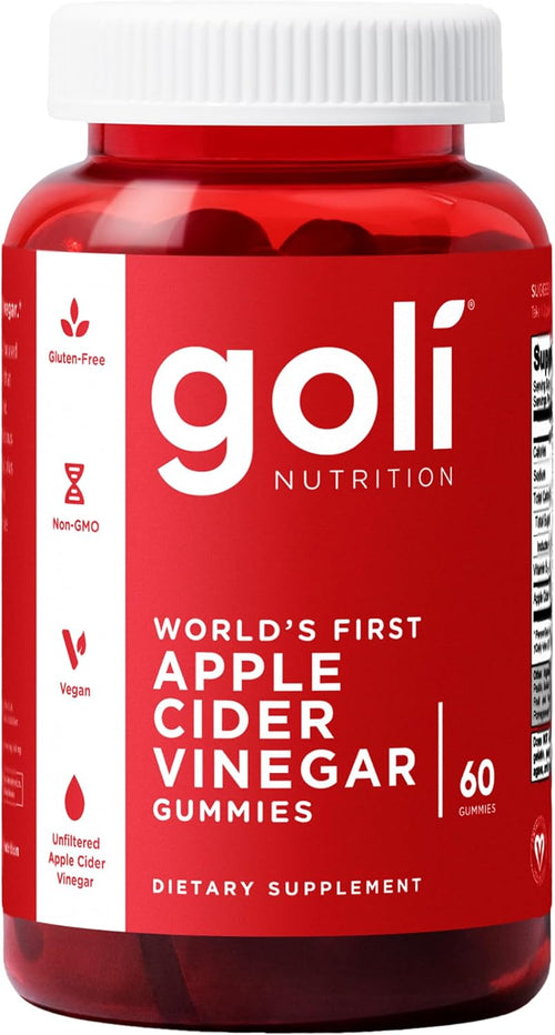 Delicious Apple Cider Vinegar Gummies with Vitamin B12, Beetroot & Pomegranate - Vegan, Non-GMO, Gluten-Free - 60 Count